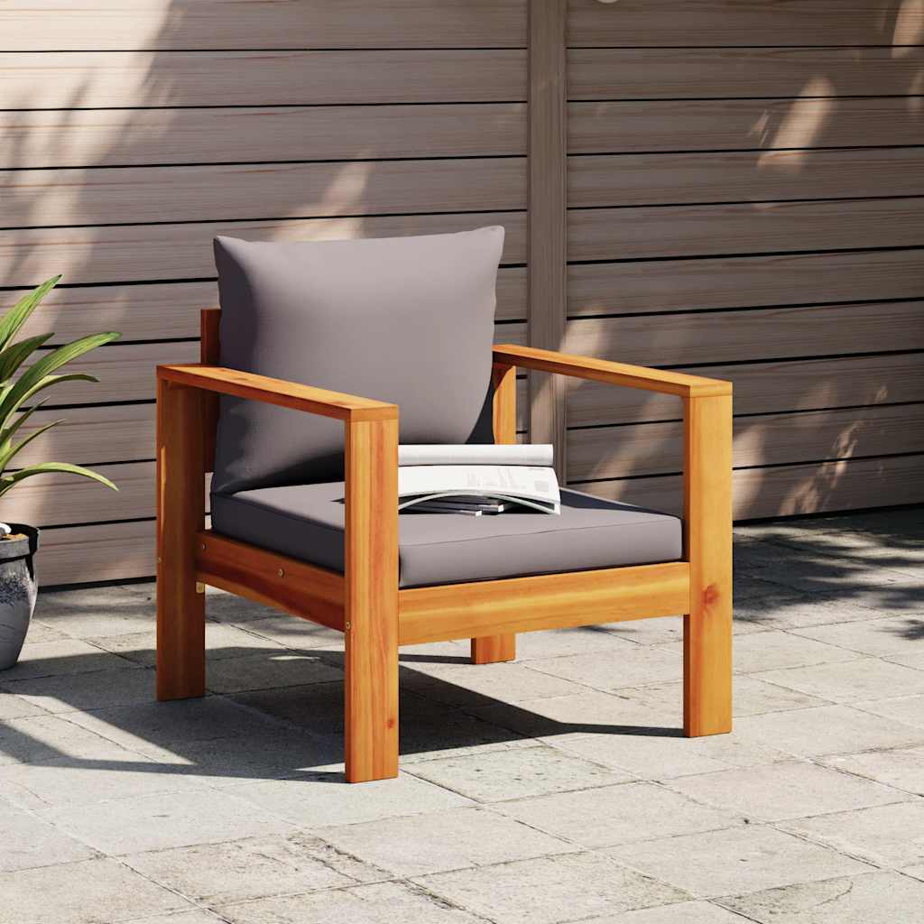 Garden Chair with Cushions Solid Wood Acacia